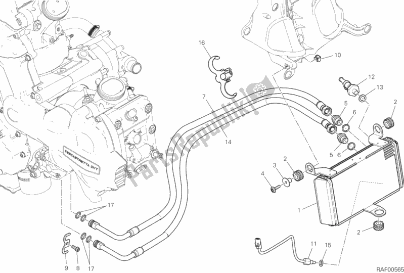 Todas las partes para Enfriador De Aceite de Ducati Multistrada 1200 ABS Brasil 2018